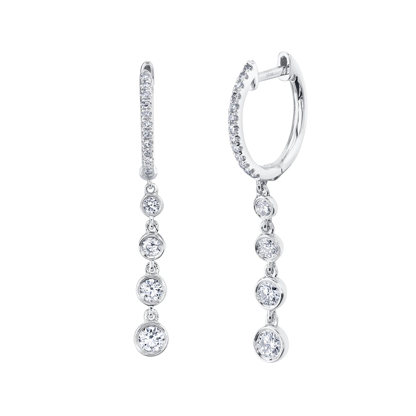 0.45CT 14K W/G DIAMOND BEZEL EARRING