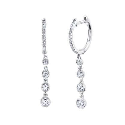 0.45CT 14K W/G DIAMOND BEZEL EARRING