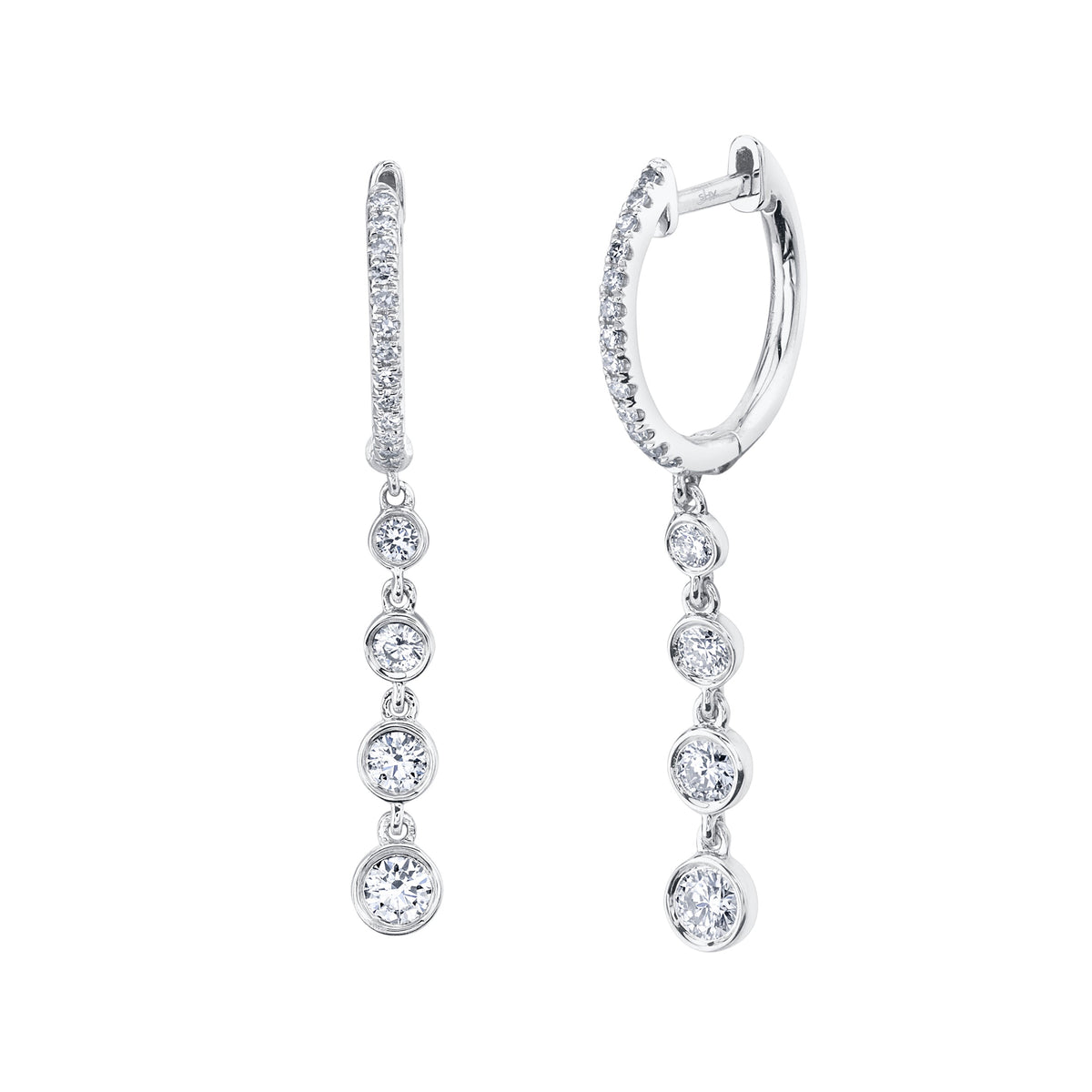 0.45CT 14K W/G DIAMOND BEZEL EARRING