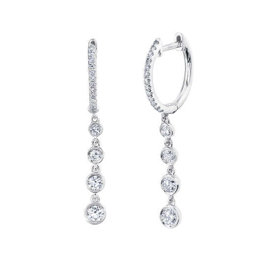 0.45CT 14K W/G DIAMOND BEZEL EARRING