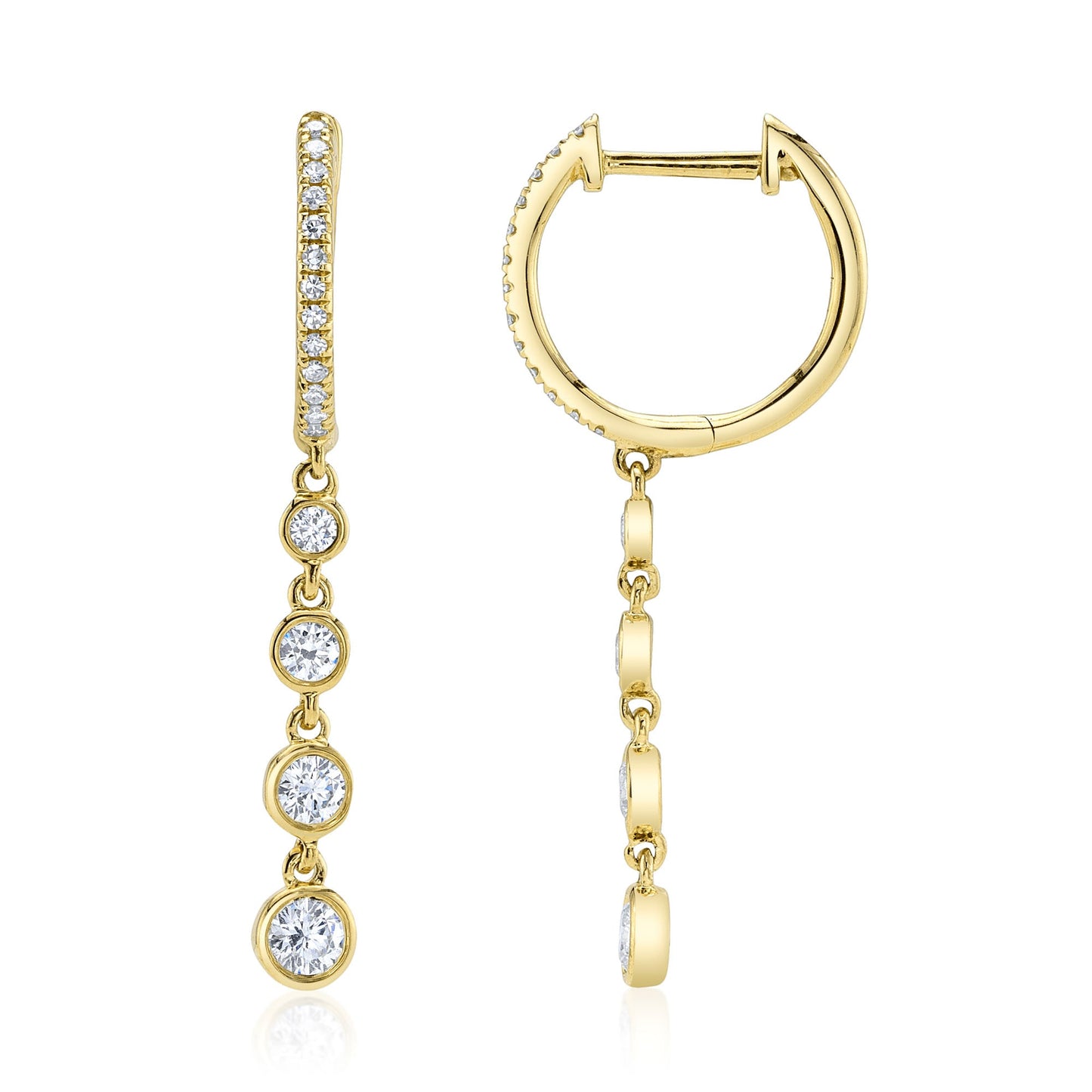 0.45CT 14K Y/G DIAMOND BEZEL EARRING