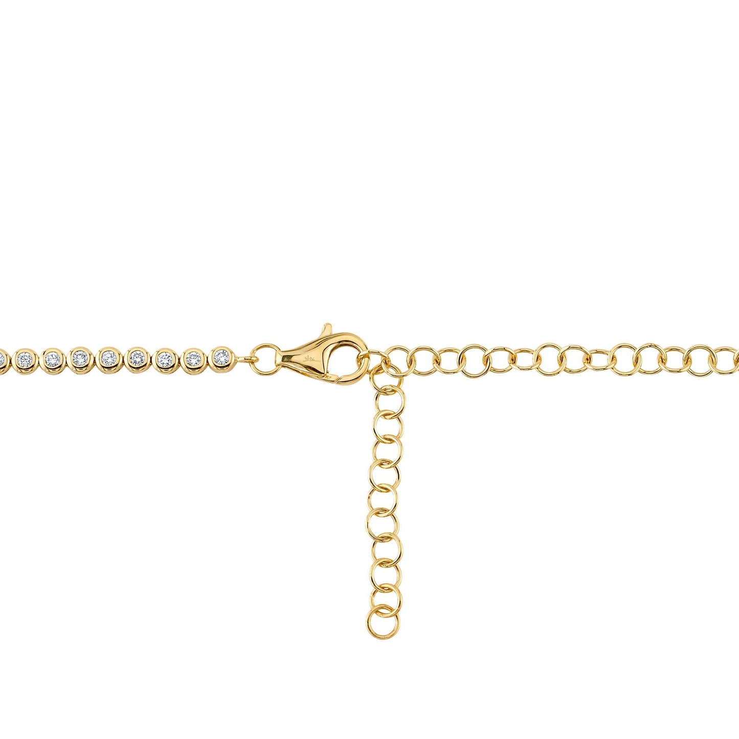 5.70CT 14K Y/G DIAMOND BEZEL TENNIS NECKLACE