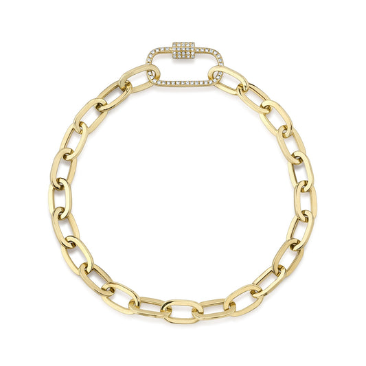 0.23CT 14K Y/G DIAMOND PAPER CLIP LINK BRACELET