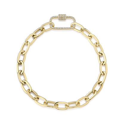 0.23CT 14K Y/G DIAMOND PAPER CLIP LINK BRACELET