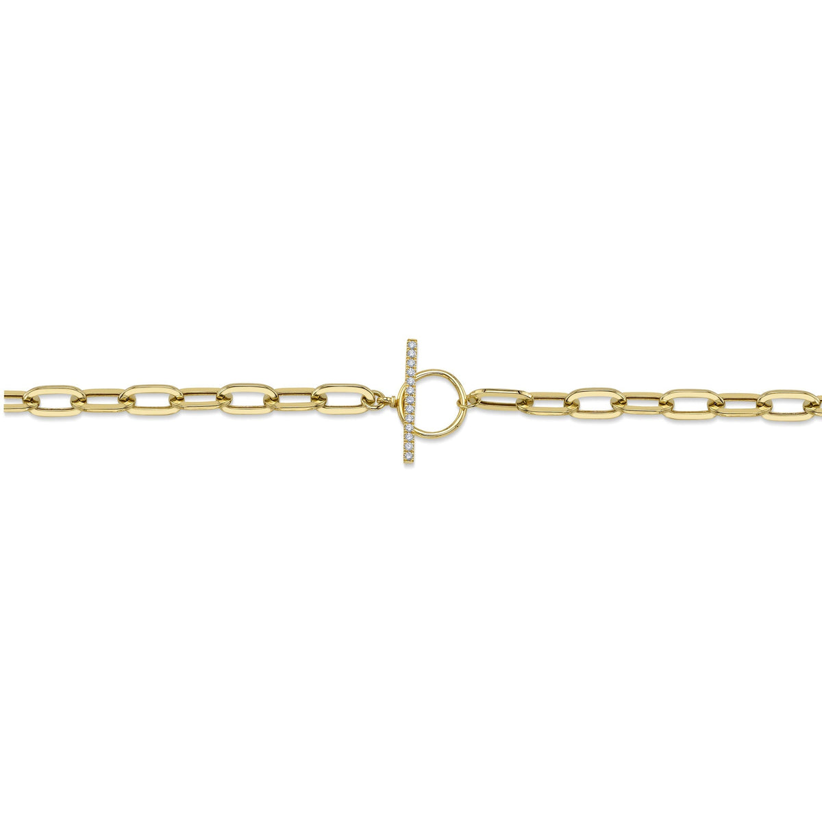 0.13CT 14K Y/G DIAMOND PAPER CLIP LINK  NECKLACE