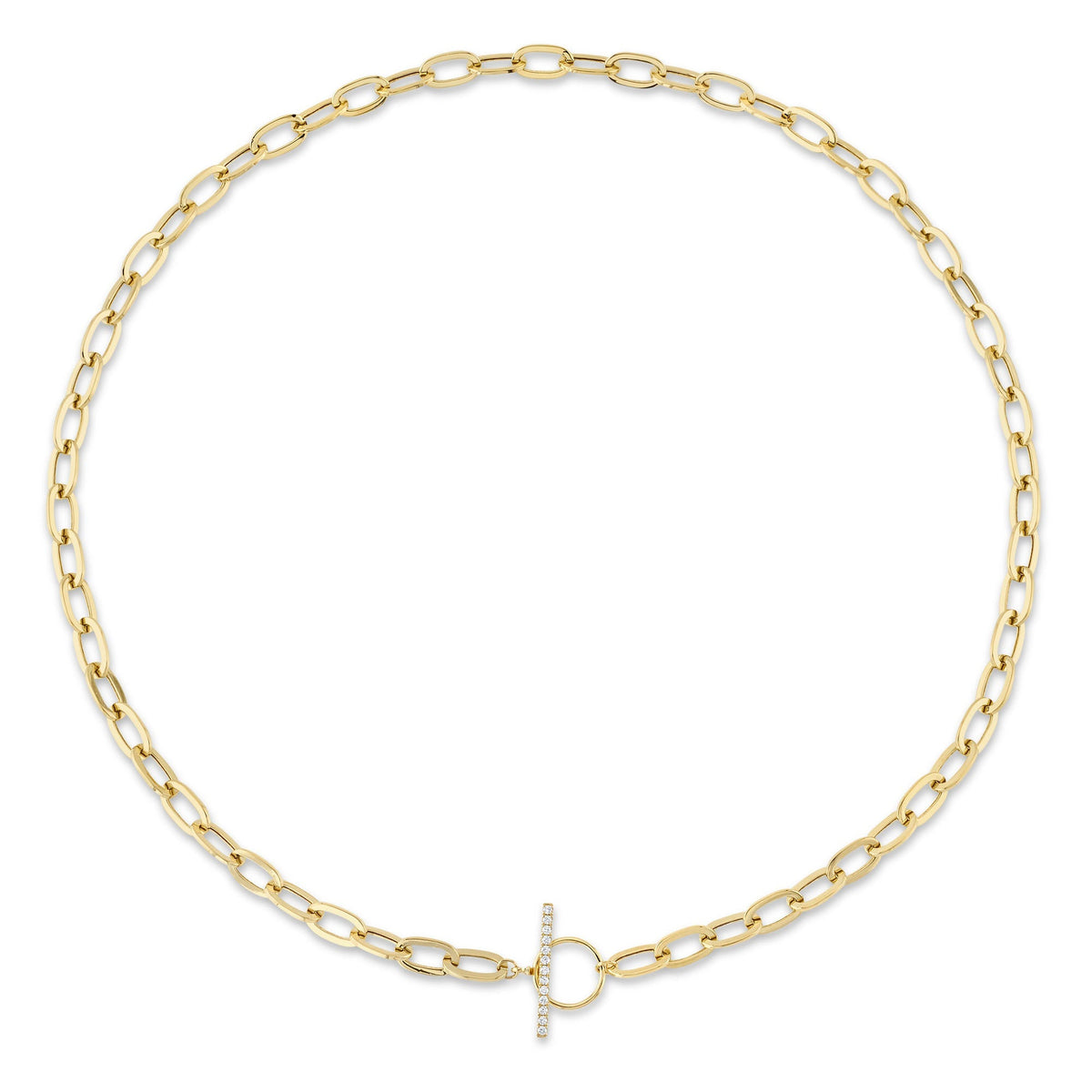 0.13CT 14K Y/G DIAMOND PAPER CLIP LINK  NECKLACE