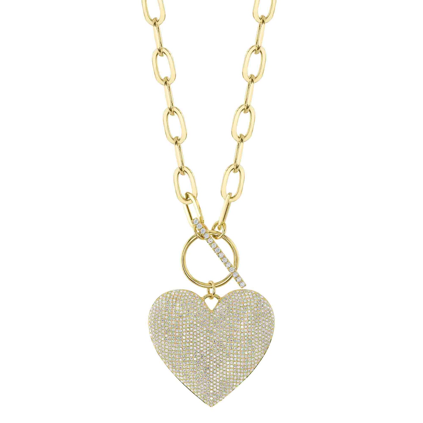 0.13CT 14K Y/G DIAMOND PAPER CLIP LINK  NECKLACE