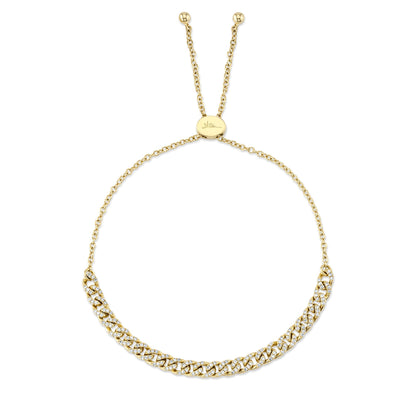 0.36CT 14K Y/G DIAMOND LINK BOLO BRACELET