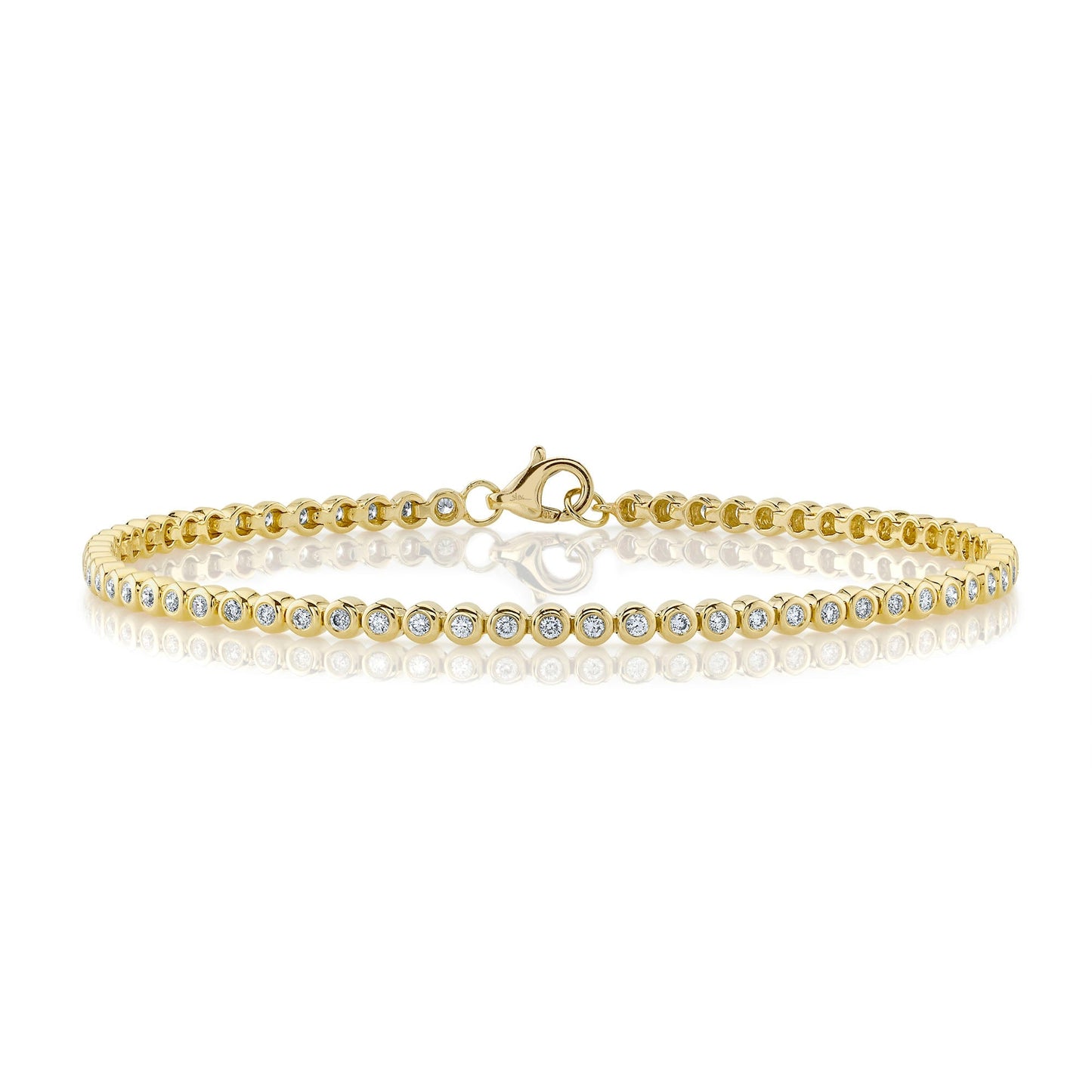 0.64CT 14K Y/G DIAMOND BEZEL TENNIS BRACELET