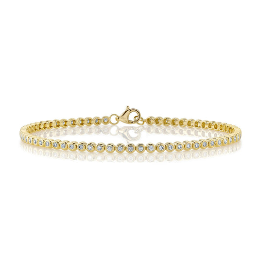 0.64CT 14K Y/G DIAMOND BEZEL TENNIS BRACELET