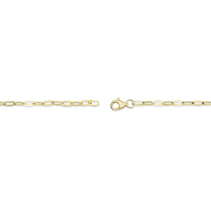 0.07CT 14K Y/G DIAMOND & CULTURED PEARL PAPER CLIP LINK BRACELET