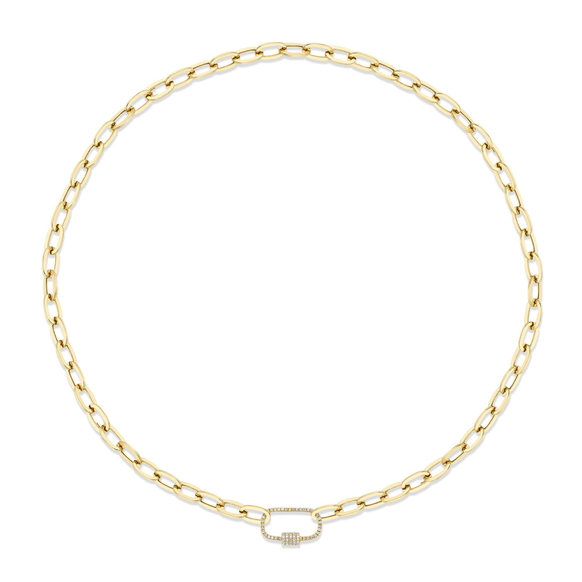 0.23CT 14K Y/G DIAMOND PAPER CLIP LINK NECKLACE
