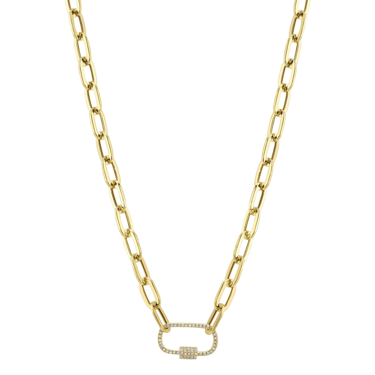 0.23CT 14K Y/G DIAMOND PAPER CLIP LINK NECKLACE