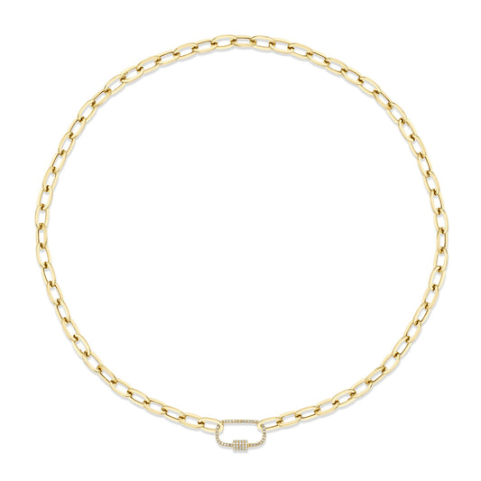 0.23CT 14K Y/G DIAMOND PAPER CLIP LINK NECKLACE