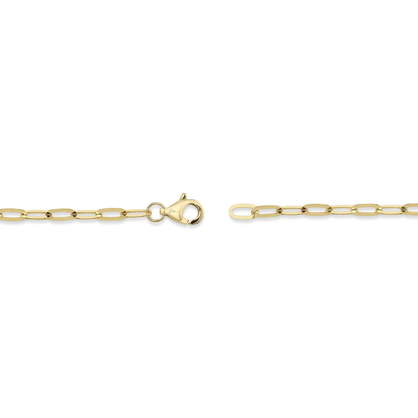 0.12CT 14K Y/G DIAMOND "LOVE" PAPER CLIP LINK BRACELET