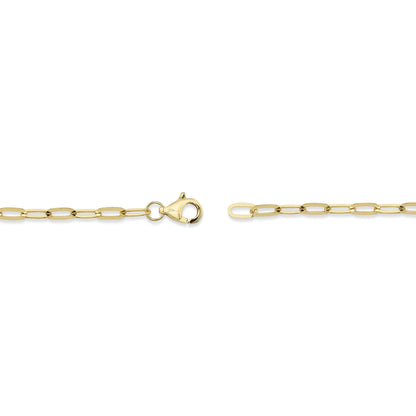 0.12CT 14K Y/G DIAMOND "LOVE" PAPER CLIP LINK BRACELET