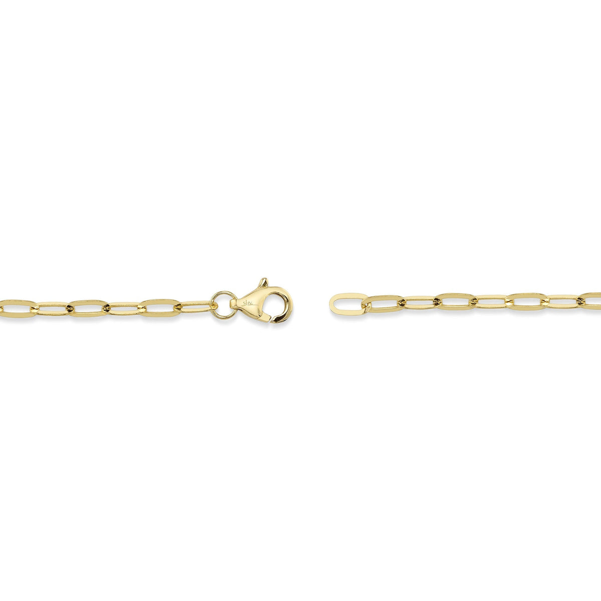 0.12CT 14K Y/G DIAMOND "LOVE" PAPER CLIP LINK BRACELET