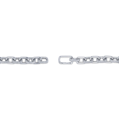 3.67CT 14K W/G DIAMOND PAVE PAPER CLIP LINK BRACELET