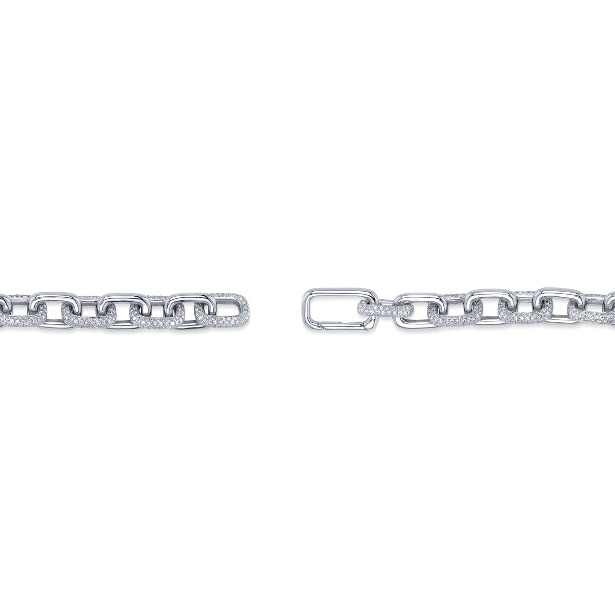 3.67CT 14K W/G DIAMOND PAVE PAPER CLIP LINK BRACELET