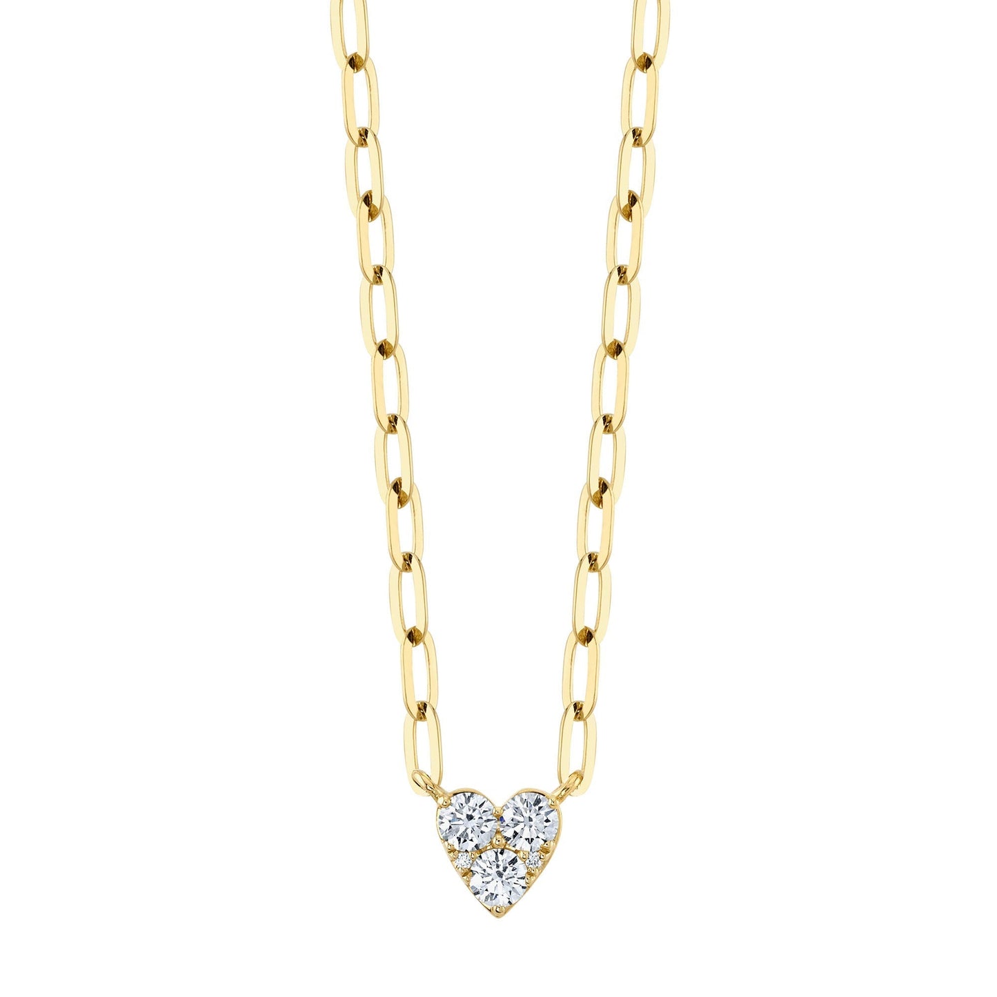 0.41CT DIAMOND HEART PAPER CLIP LINK NECKLACE
