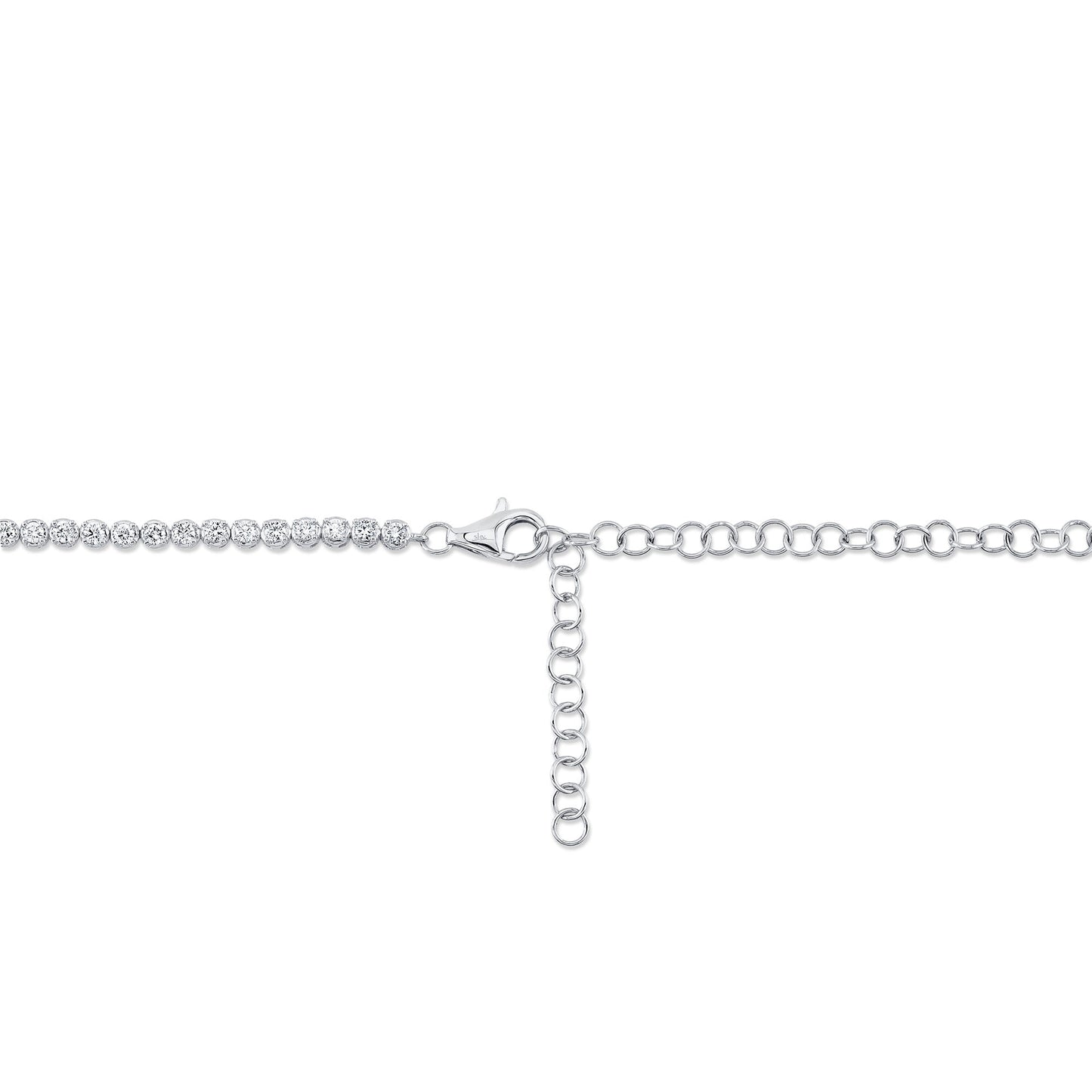 6.75CT 14K W/G DIAMOND CROWN SETTING TENNIS NECKLACE