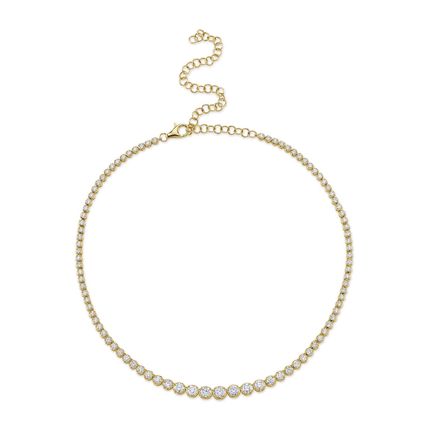 6.75CT DIAMOND CROWN SETTING TENNIS NECKLACE
