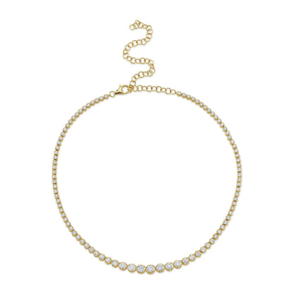 6.75CT DIAMOND CROWN SETTING TENNIS NECKLACE
