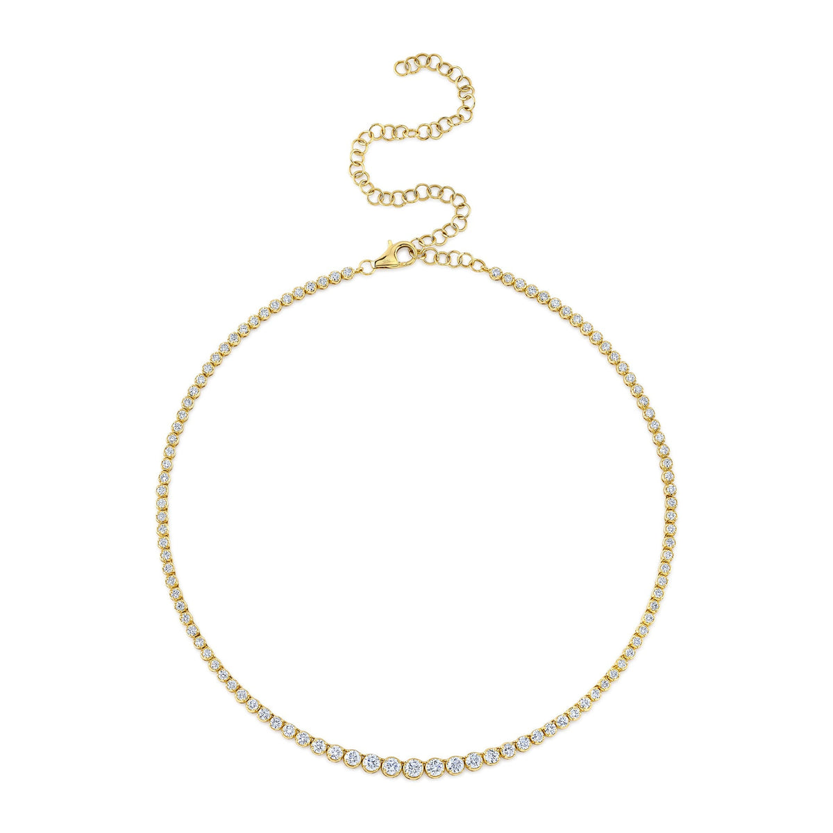 4.73CT 14K Y/G DIAMOND CROWN SETTING TENNIS NECKLACE