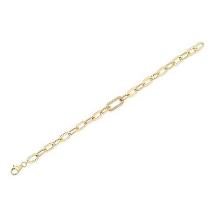 0.20CT 14K Y/G DIAMOND PAPER CLIP LINK BRACELET