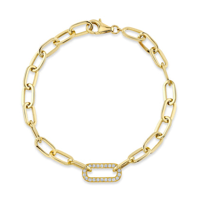 0.20CT 14K Y/G DIAMOND PAPER CLIP LINK BRACELET