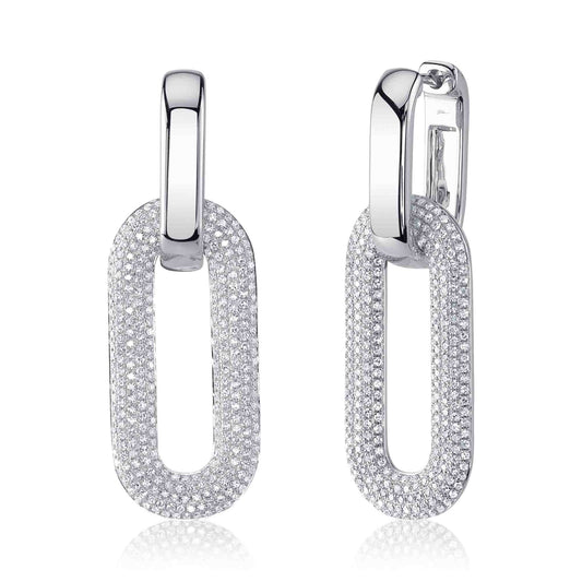 1.33CT 14K W/G DIAMOND PAVE OVAL EARRING