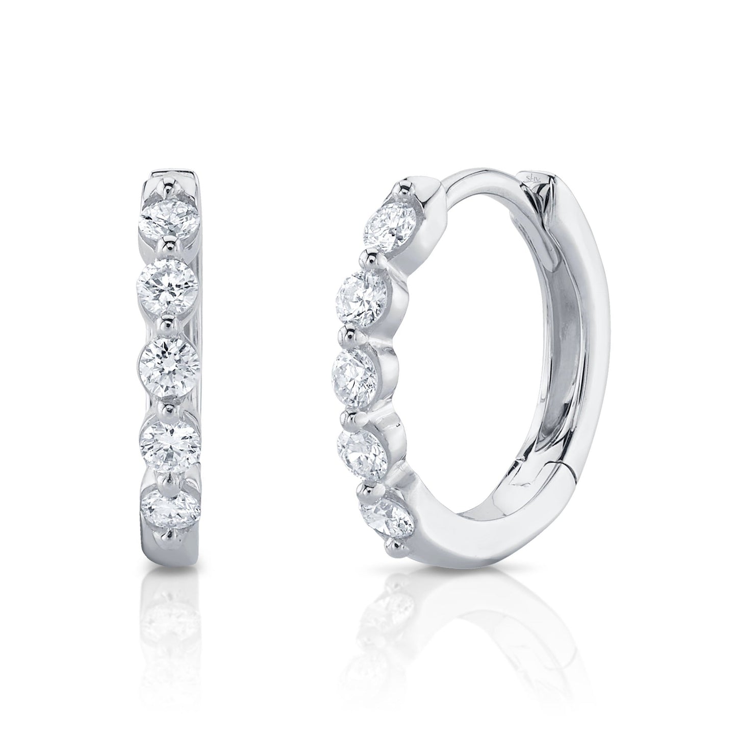 0.24CT 14K W/G DIAMOND HUGGIE EARRING