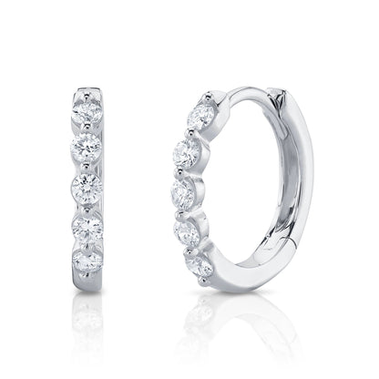 0.24CT 14K W/G DIAMOND HUGGIE EARRING