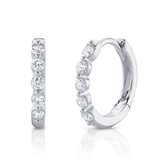 0.24CT 14K W/G DIAMOND HUGGIE EARRING