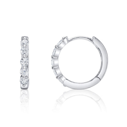 0.24CT 14K W/G DIAMOND HUGGIE EARRING