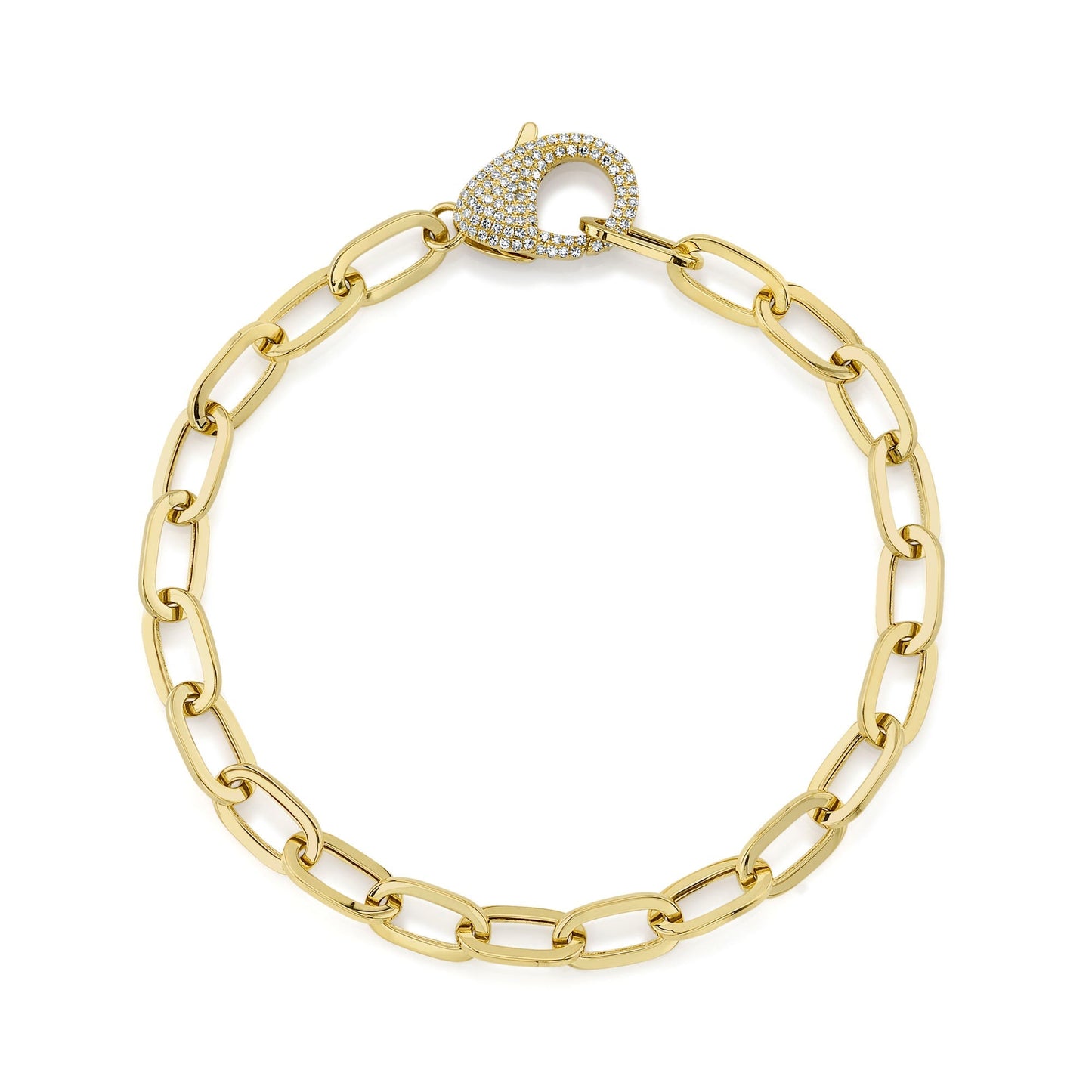 0.41CT 14K Y/G DIAMOND PAPER CLIP LINK BRACELET