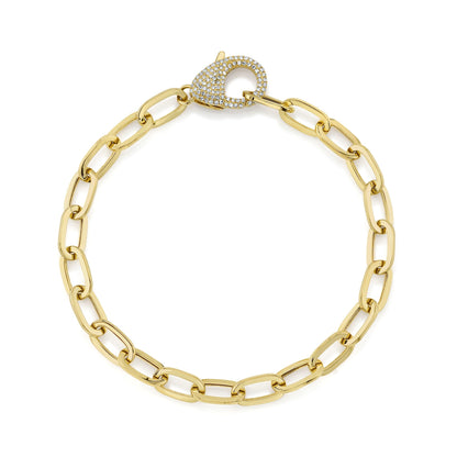 0.41CT 14K Y/G DIAMOND PAPER CLIP LINK BRACELET