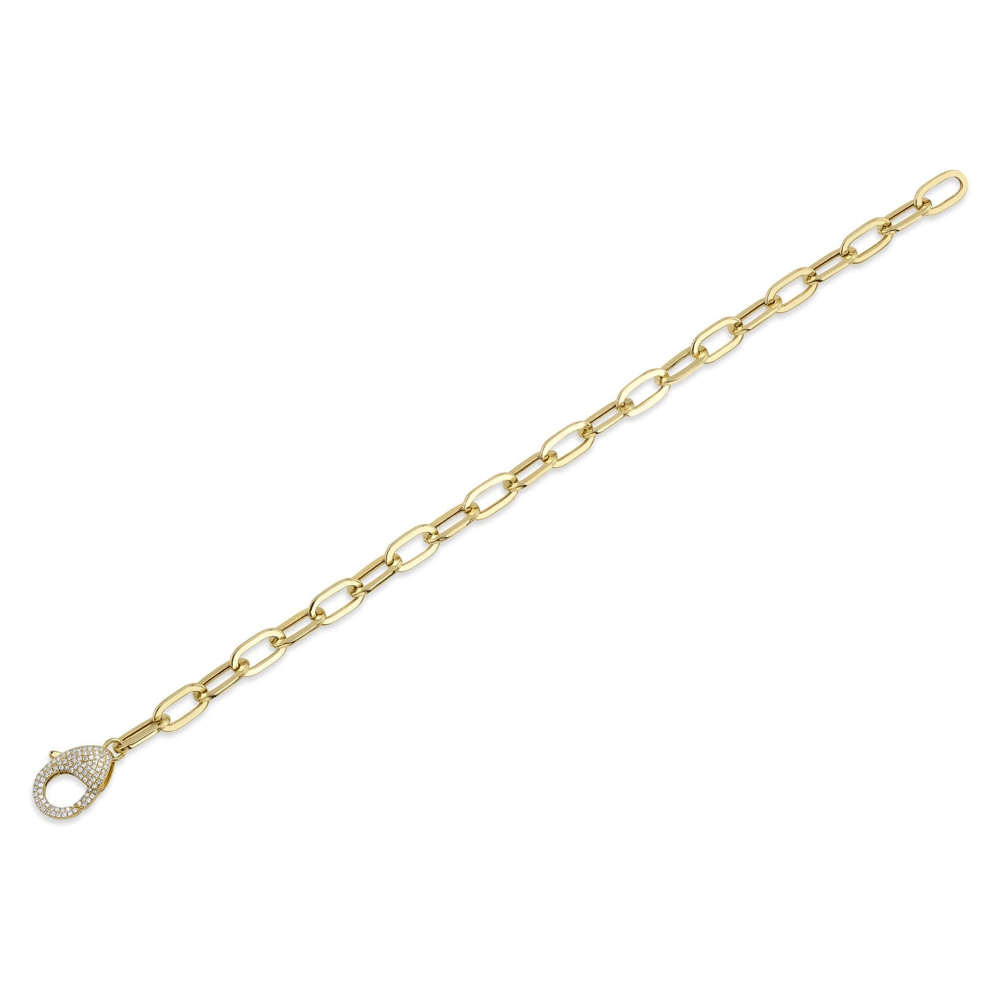 0.41CT 14K Y/G DIAMOND PAPER CLIP LINK BRACELET