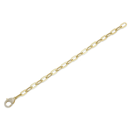 0.41CT 14K Y/G DIAMOND PAPER CLIP LINK BRACELET