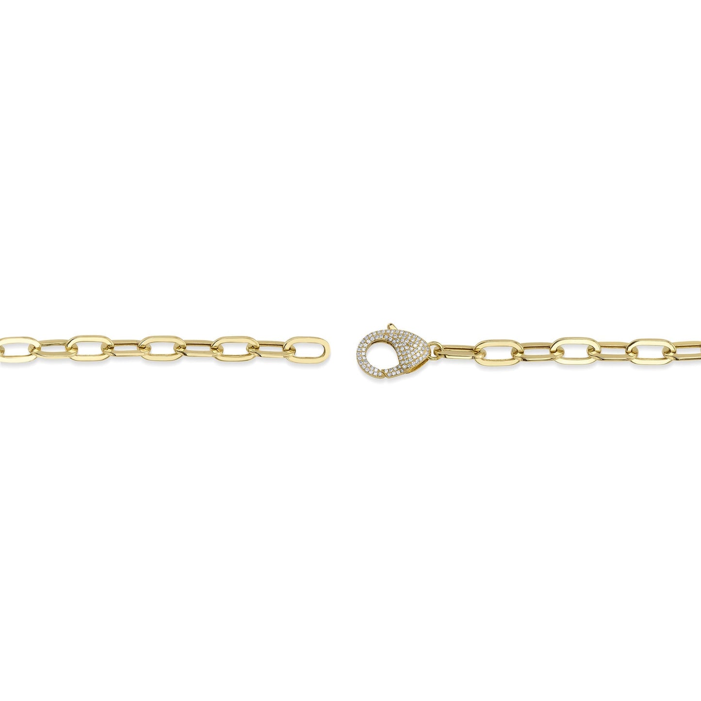 0.41CT 14K Y/G DIAMOND PAPER CLIP LINK BRACELET