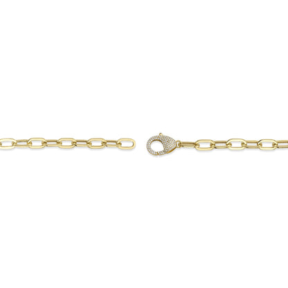 0.41CT 14K Y/G DIAMOND PAPER CLIP LINK BRACELET