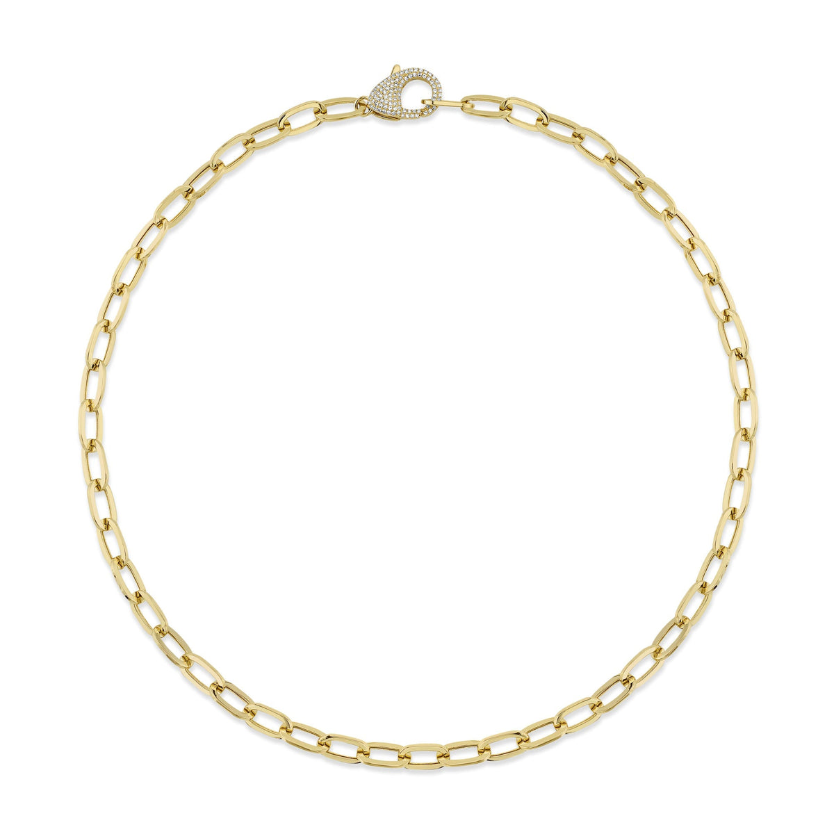 0.42CT 14K Y/G DIAMOND PAPER CLIP LINK NECKLACE