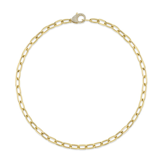 0.42CT 14K Y/G DIAMOND PAPER CLIP LINK NECKLACE