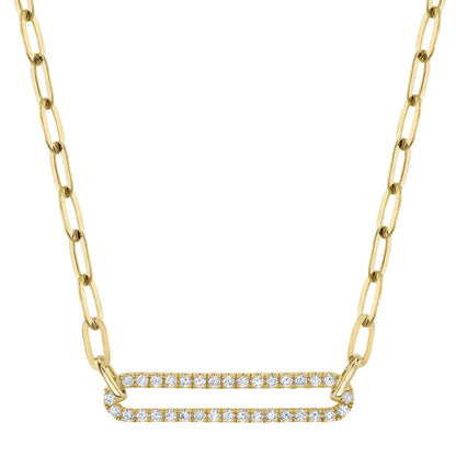0.26CT 14K Y/G DIAMOND PAPER CLIP LINK NECKLACE