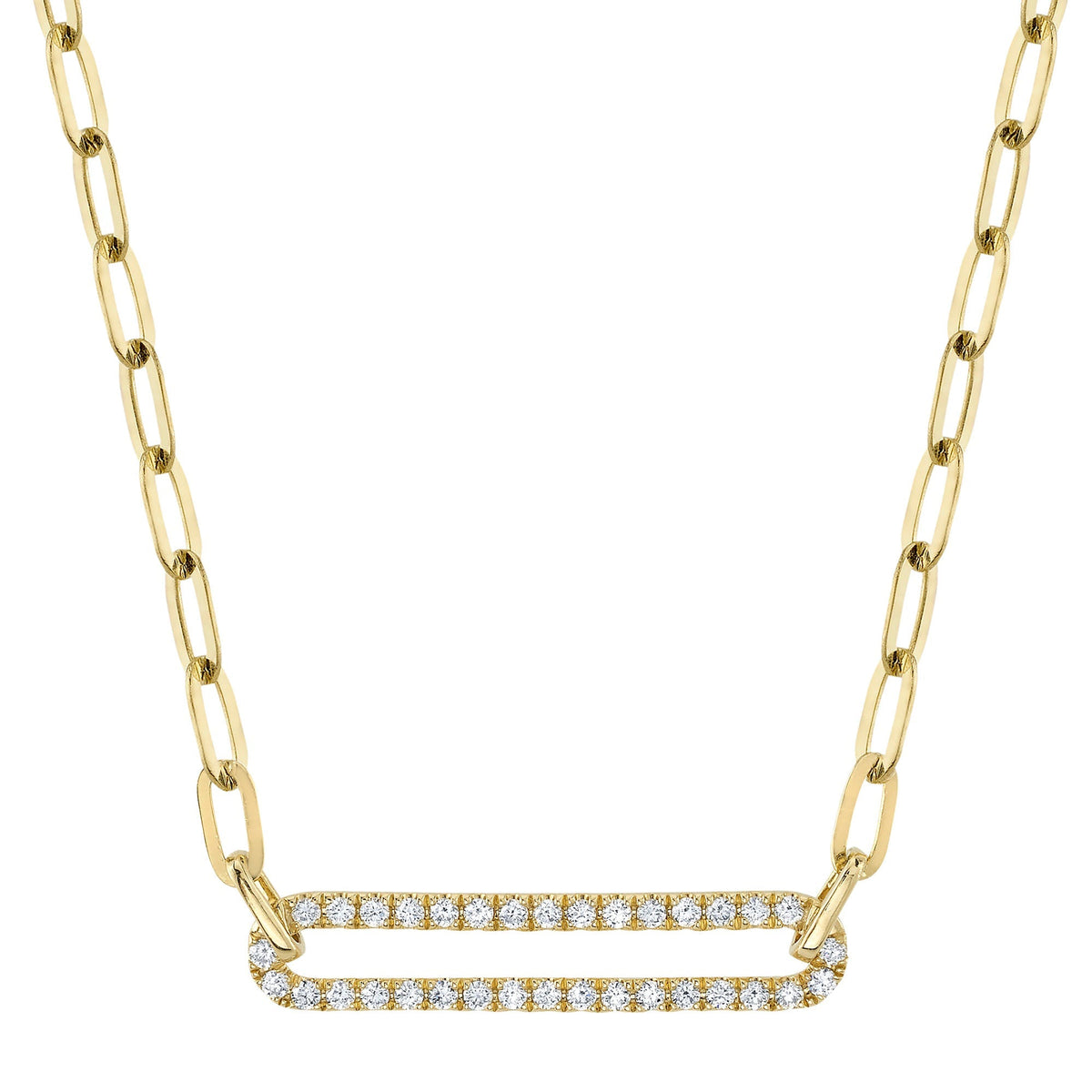 0.26CT 14K Y/G DIAMOND PAPER CLIP LINK NECKLACE
