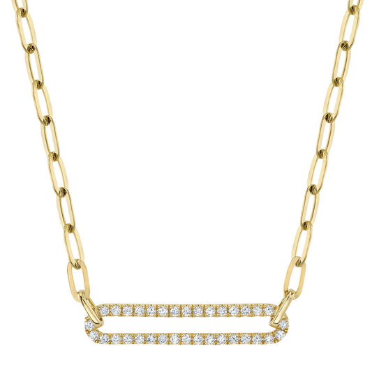 0.26CT 14K Y/G DIAMOND PAPER CLIP LINK NECKLACE