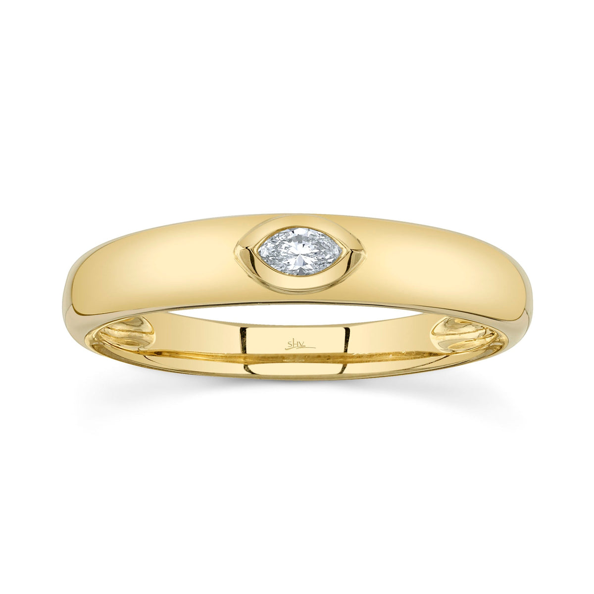 0.08CT 14K Y/G DIAMOND MARQUISE BEZEL BAND