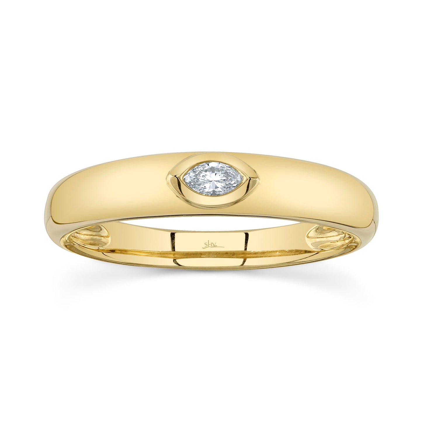 0.08CT 14K Y/G DIAMOND MARQUISE BEZEL BAND