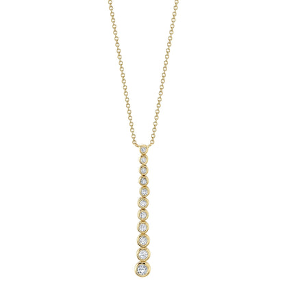 0.37CT 14K Y/G DIAMOND BEZEL JOURNEY NECKLACE