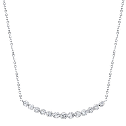 0.91CT 14K W/G DIAMOND CROWN SETTING NECKLACE